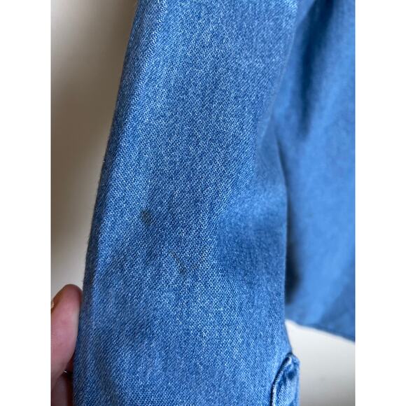 Vintage 90s Denim Button Down With Ad Icon Embroidered - Picture 3 of 7